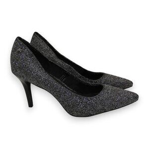 Simply Vera Wang Simply Stretch SVSTEVIE LUREX Black Metallic Pointed Toe Heels